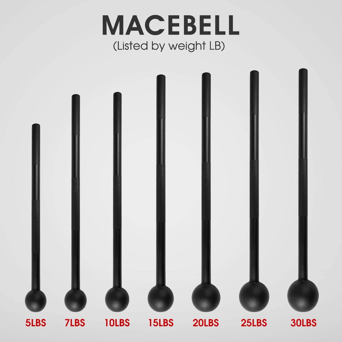 Ultimate Steel Mace Bell for Full Body Strength Training - Perfect for Muscle, Shoulder, Grip & Forearm Workouts - Available in 5 to 30 LB for Men & Women