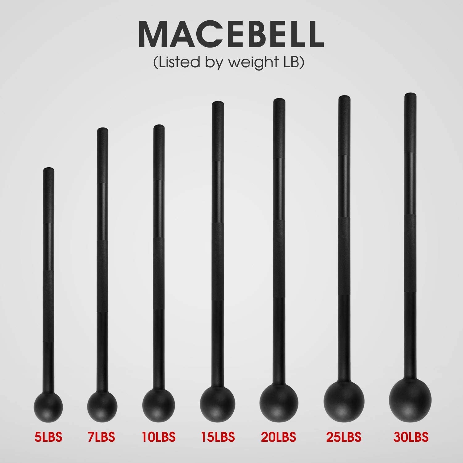 Ultimate Steel Mace Bell for Full Body Strength Training - Perfect for Muscle, Shoulder, Grip & Forearm Workouts - Available in 5 to 30 LB for Men & Women