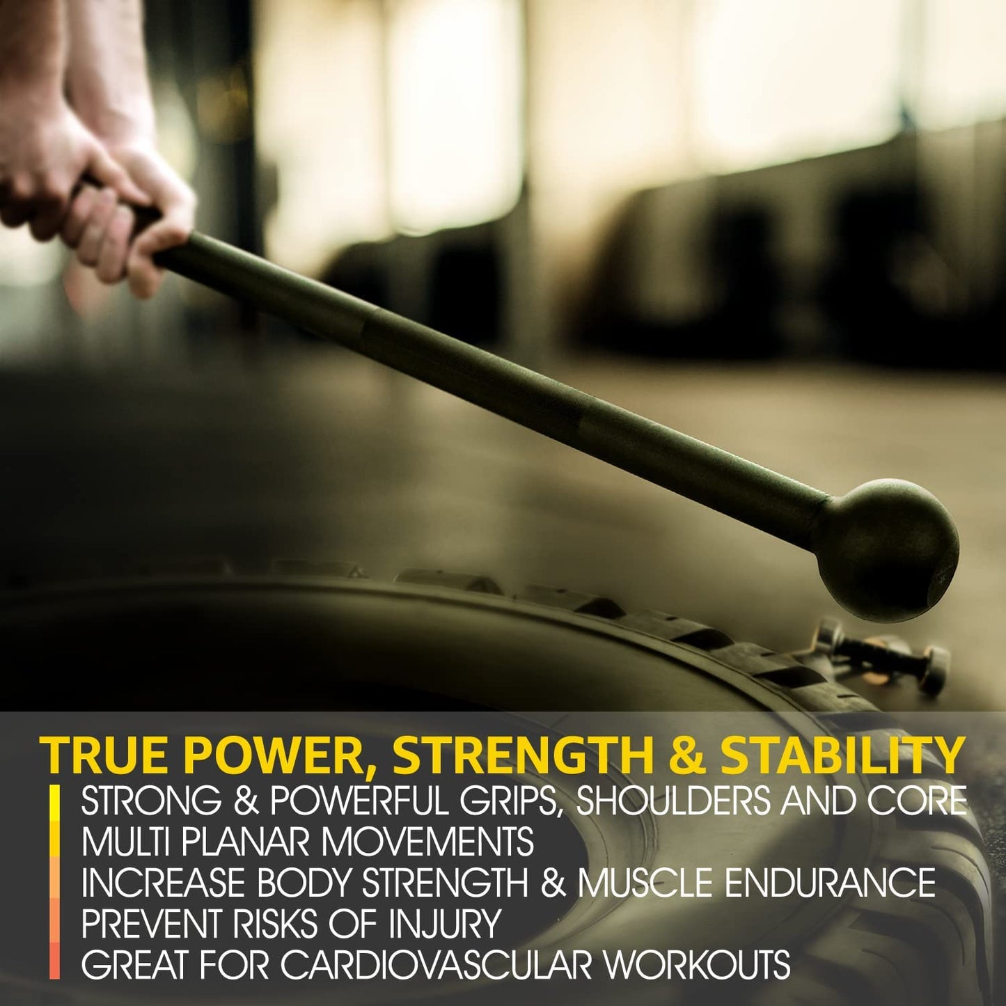 Ultimate Steel Mace Bell for Full Body Strength Training - Perfect for Muscle, Shoulder, Grip & Forearm Workouts - Available in 5 to 30 LB for Men & Women