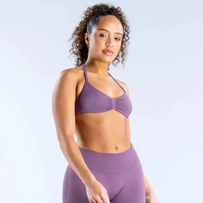 DF Yoga Impact Sports Set - Seamless Sculpt Fit with Strappy Back High-Waisted Bottoms Ultra-Flattering Activewear Look for Women Gym Stuff