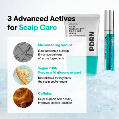 [VT COSMETICS] #1 Viral PDRN Reedle Shot Scalp Care Set with Brush Hair Serum, Hair Ampoule 100/300/700 & Liquid Microneedling | Hair Thickening, Fuller-Looking Hair, Root & Scalp Pore Care | Scalp, Hairline, Roots | Korean Haircare