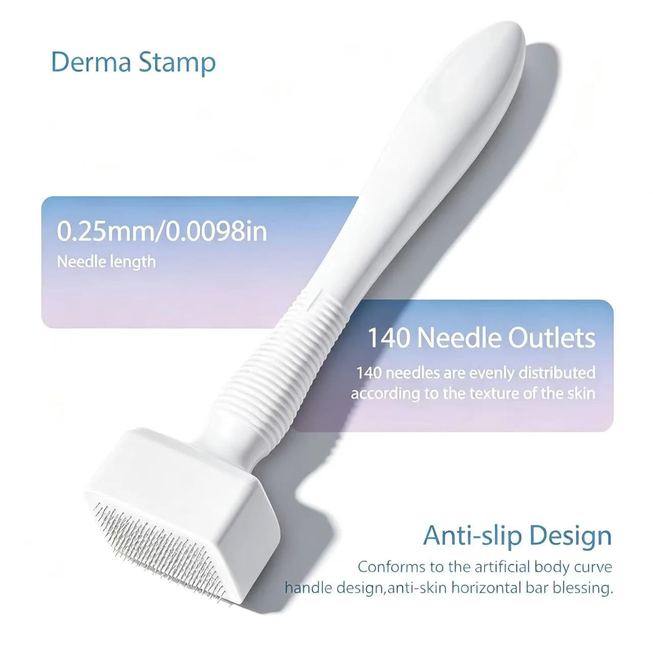 140 Needles Adjustable Titanium Derma Stamp Microneedling Face Roller Massager Skin Care Beard Growth Scalp Hair Factory Sale