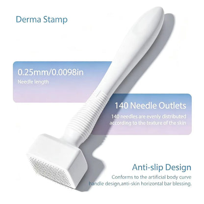 140 Needles Adjustable Titanium Derma Stamp Microneedling Face Roller Massager Skin Care Beard Growth Scalp Hair Factory Sale