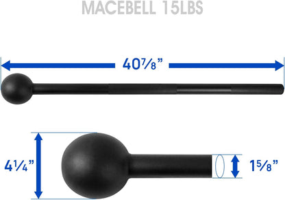 Ultimate Steel Mace Bell for Full Body Strength Training - Perfect for Muscle, Shoulder, Grip & Forearm Workouts - Available in 5 to 30 LB for Men & Women