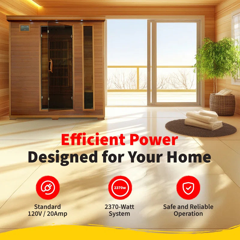 Experience Ultimate Relaxation with the Klondike 4-Person Cedar Infrared Sauna Featuring 9 Heaters