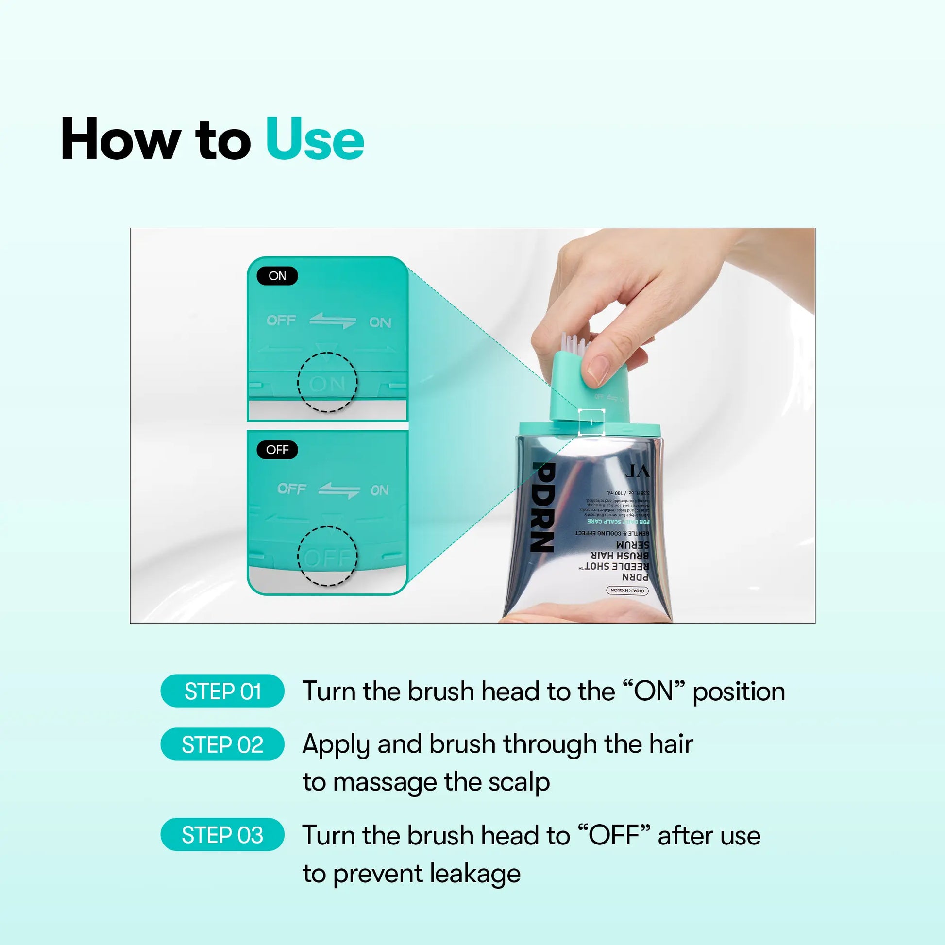 [VT COSMETICS] #1 Viral PDRN Reedle Shot Hair Brush Serum with Original Liquid Microneedling & PDRN | Large-Capacity Full Scalp Care, Hair Thickening, Fuller-Looking Hair & Daily Root Care | Hairline, Roots, Baby Hair & Dry Scalp | Korean Haircare
