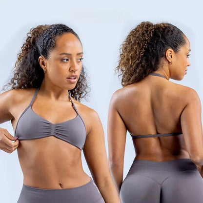 DF Yoga Impact Sports Set - Seamless Sculpt Fit with Strappy Back High-Waisted Bottoms Ultra-Flattering Activewear Look for Women Gym Stuff