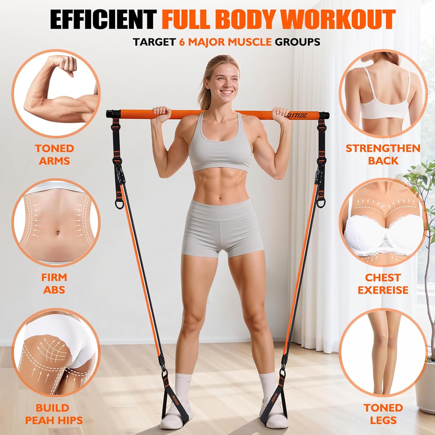 Transform Your Home Workouts with Our Multifunctional Pilates Bar Kit - Complete Set for Full-Body Strength Training and Flexibility