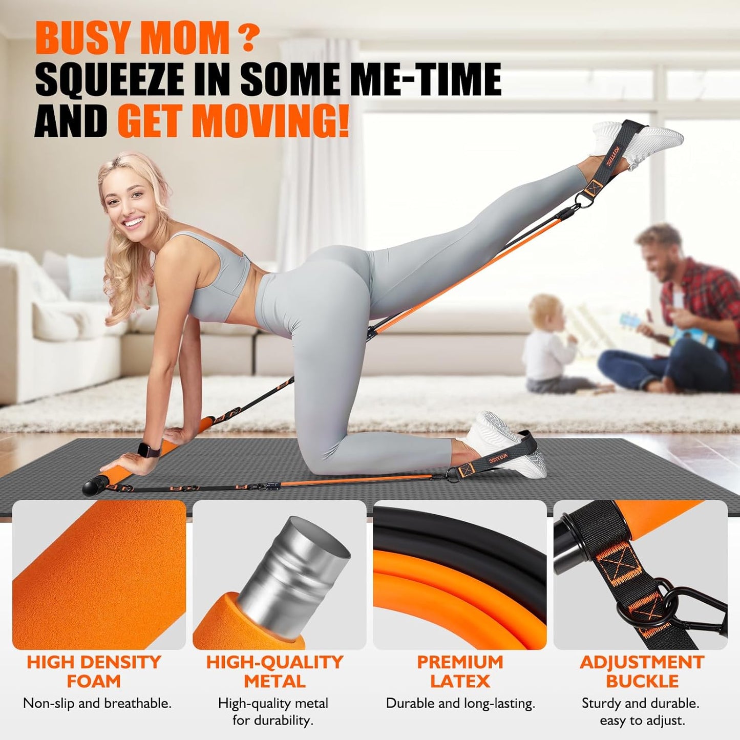 Transform Your Home Workouts with Our Multifunctional Pilates Bar Kit - Complete Set for Full-Body Strength Training and Flexibility