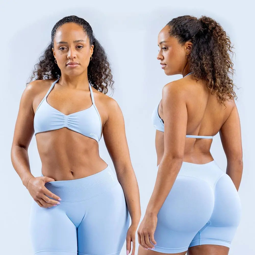 DF Yoga Impact Sports Set - Seamless Sculpt Fit with Strappy Back High-Waisted Bottoms Ultra-Flattering Activewear Look for Women Gym Stuff