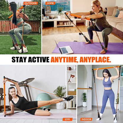 Transform Your Home Workouts with Our Multifunctional Pilates Bar Kit - Complete Set for Full-Body Strength Training and Flexibility