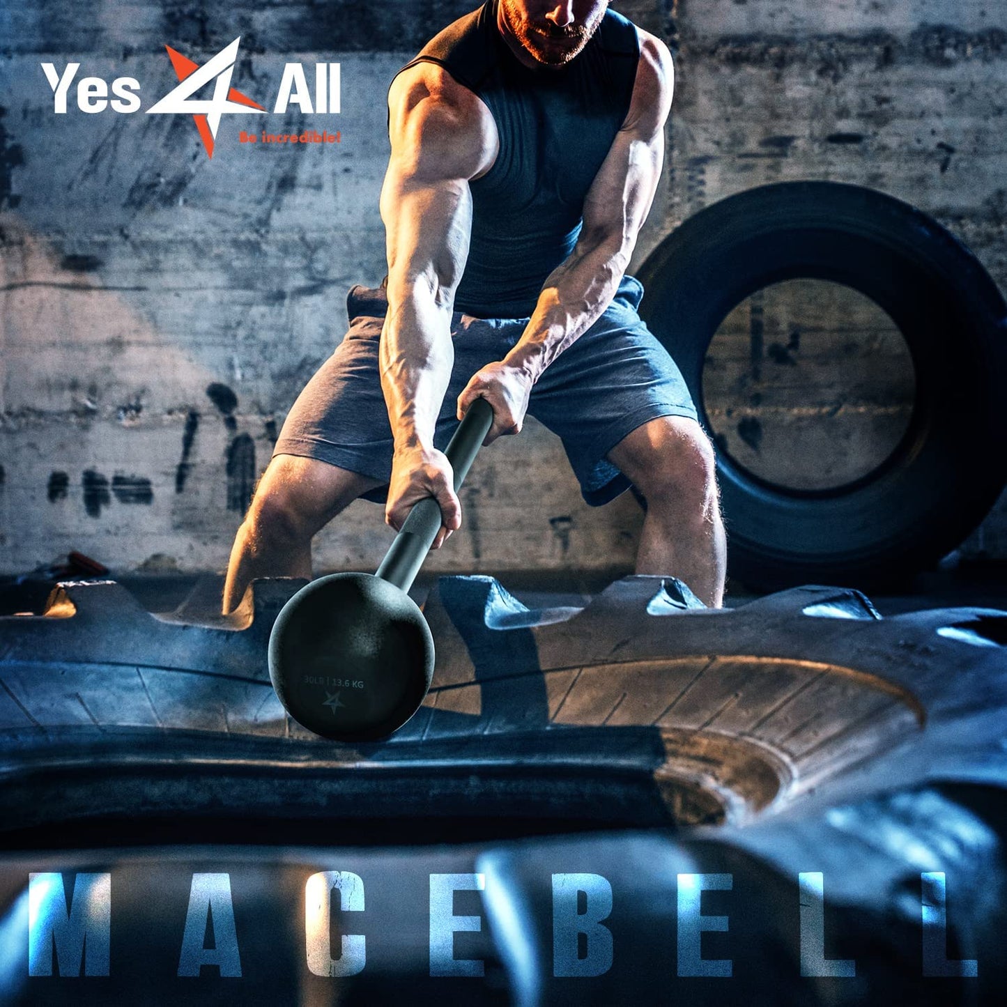 Ultimate Steel Mace Bell for Full Body Strength Training - Perfect for Muscle, Shoulder, Grip & Forearm Workouts - Available in 5 to 30 LB for Men & Women