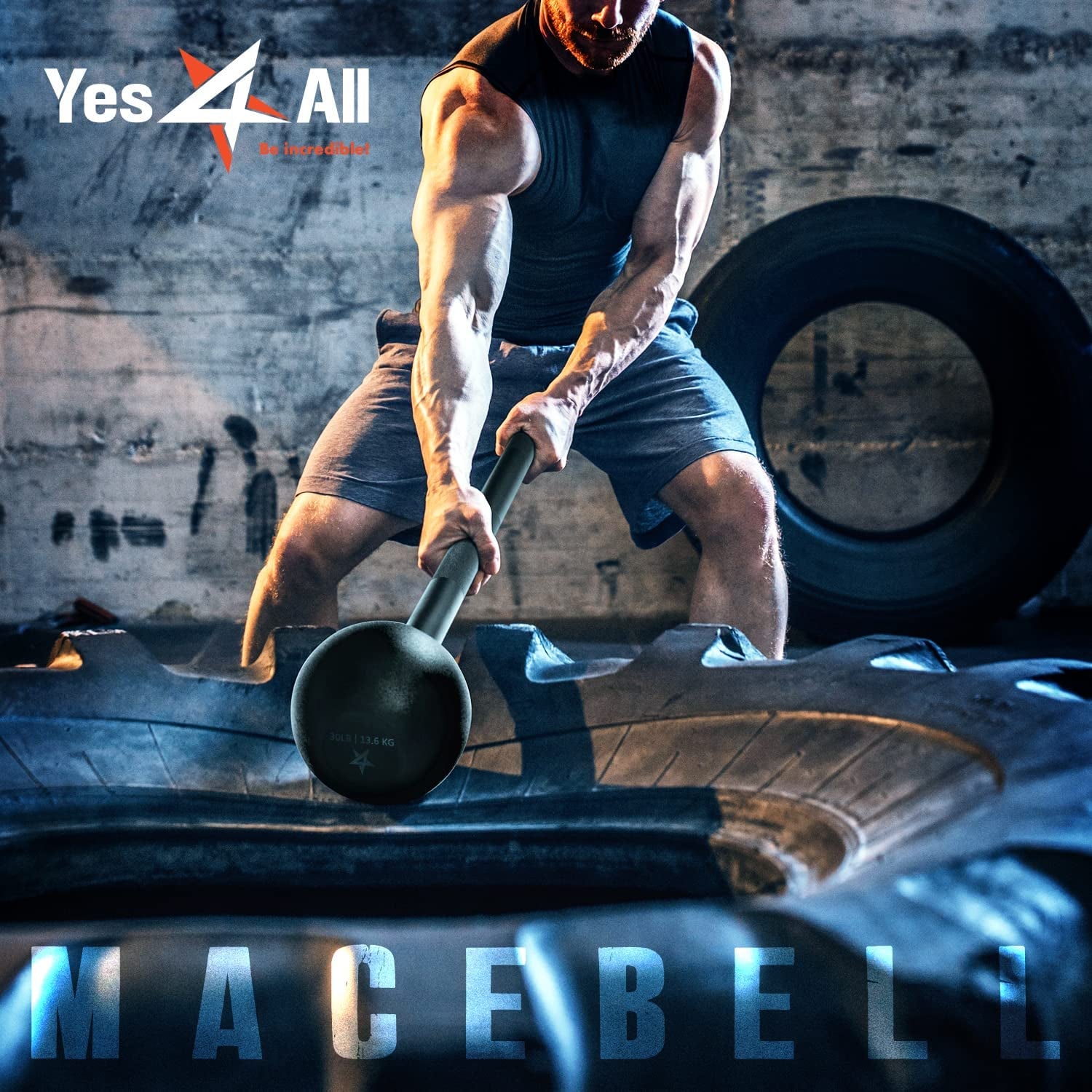 Ultimate Steel Mace Bell for Full Body Strength Training - Perfect for Muscle, Shoulder, Grip & Forearm Workouts - Available in 5 to 30 LB for Men & Women