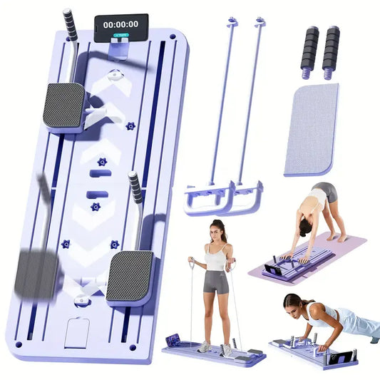 8 in 1 Pilates Board for Home Foldable, Pilates Board, Multifunctional Abdominal Board, Exercise Board, Abs Workout Equipment,Workout Portable Pilates Reformer Machine, Foldable Reformer Pilates Machine for Home Workout, Multifunctional Ab Exercise Board