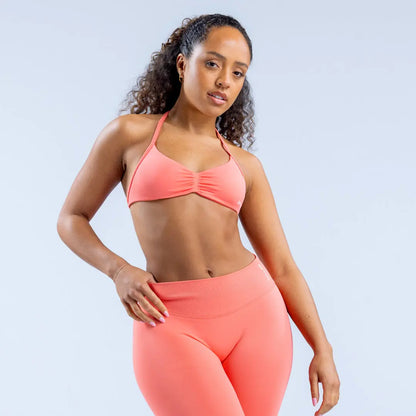 DF Yoga Impact Sports Set - Seamless Sculpt Fit with Strappy Back High-Waisted Bottoms Ultra-Flattering Activewear Look for Women Gym Stuff