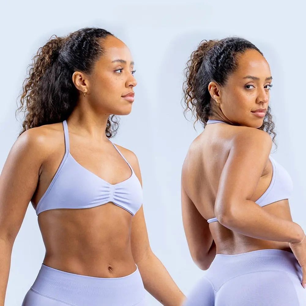 DF Yoga Impact Sports Set - Seamless Sculpt Fit with Strappy Back High-Waisted Bottoms Ultra-Flattering Activewear Look for Women Gym Stuff