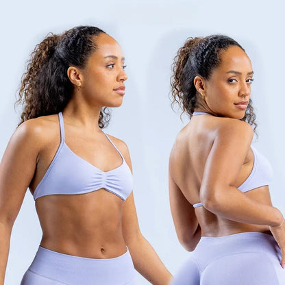 DF Yoga Impact Sports Set - Seamless Sculpt Fit with Strappy Back High-Waisted Bottoms Ultra-Flattering Activewear Look for Women Gym Stuff