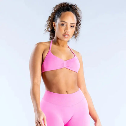 DF Yoga Impact Sports Set - Seamless Sculpt Fit with Strappy Back High-Waisted Bottoms Ultra-Flattering Activewear Look for Women Gym Stuff